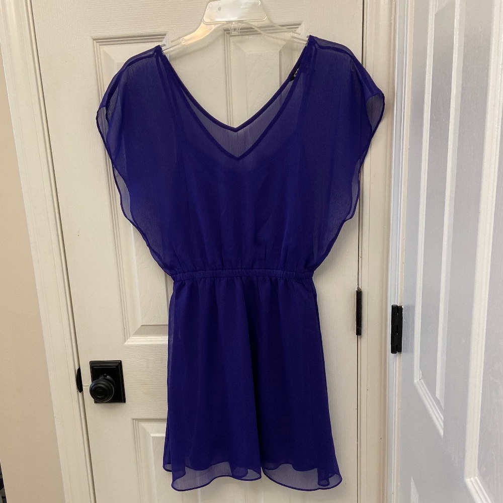 Express Purple Sheer Lined Dress